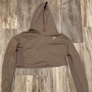 Gymshark Taupe Cropped Hoodie